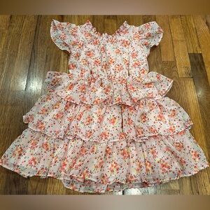 H&M Pink Floral Ruffle Top